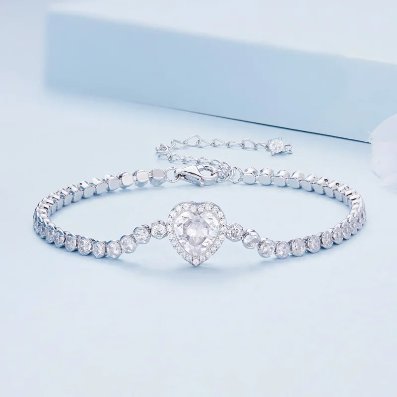(bilde for) Pandora Style Heart Tennis Armbånd - BSB098 - Vis 2
