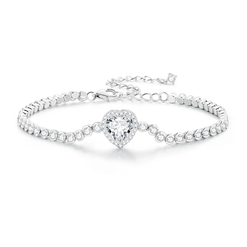(bilde for) Pandora Style Heart Tennis Armbånd - BSB098 - Vis 3