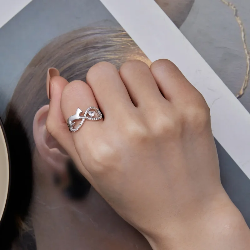 (bilde for) Pandora Style Infinity Knot Ring - SCR918 - Vis 6