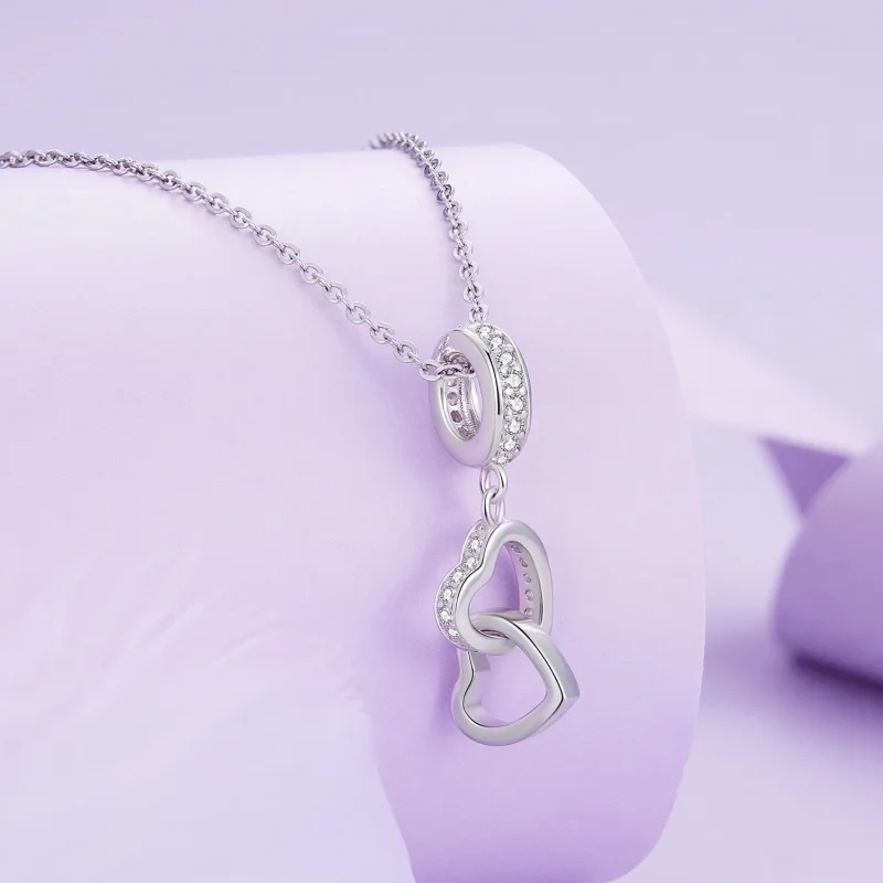 (bilde for) Pandora Style Interlocked Hearts Charm - SCC2455 - Vis 2