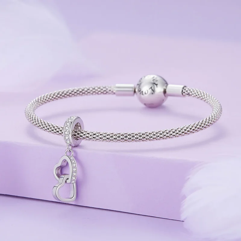 (bilde for) Pandora Style Interlocked Hearts Charm - SCC2455 - Vis 3