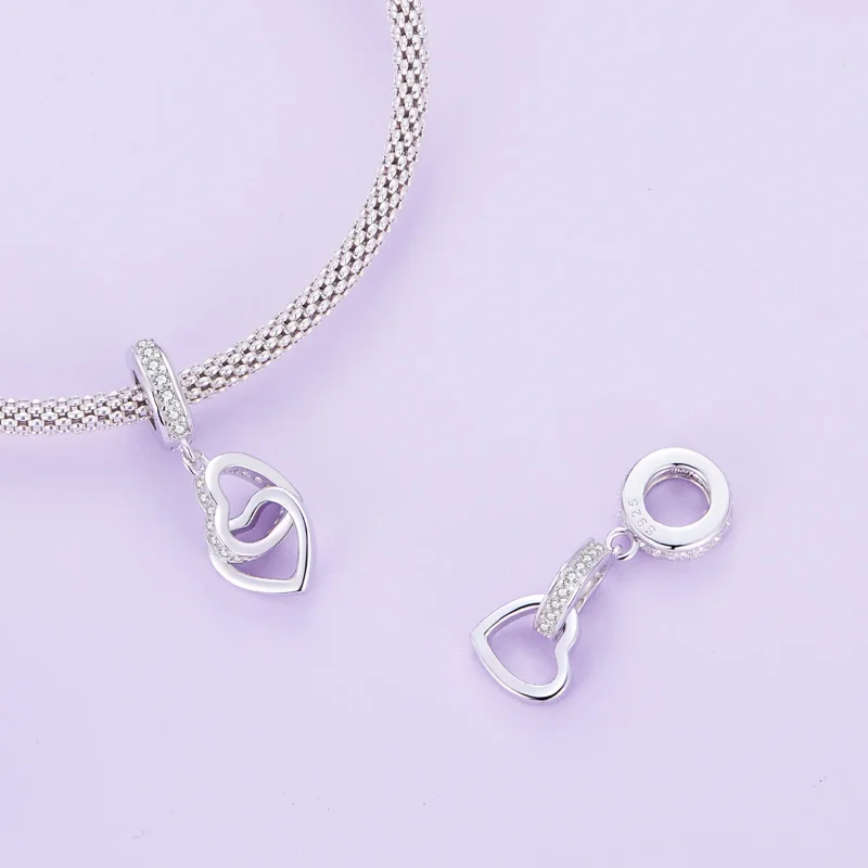 (bilde for) Pandora Style Interlocked Hearts Charm - SCC2455 - Vis 4