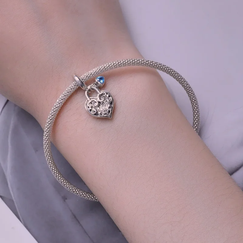 (bilde for) Pandora Style Interlocking Heart Charm - SCC2502 - Vis 5