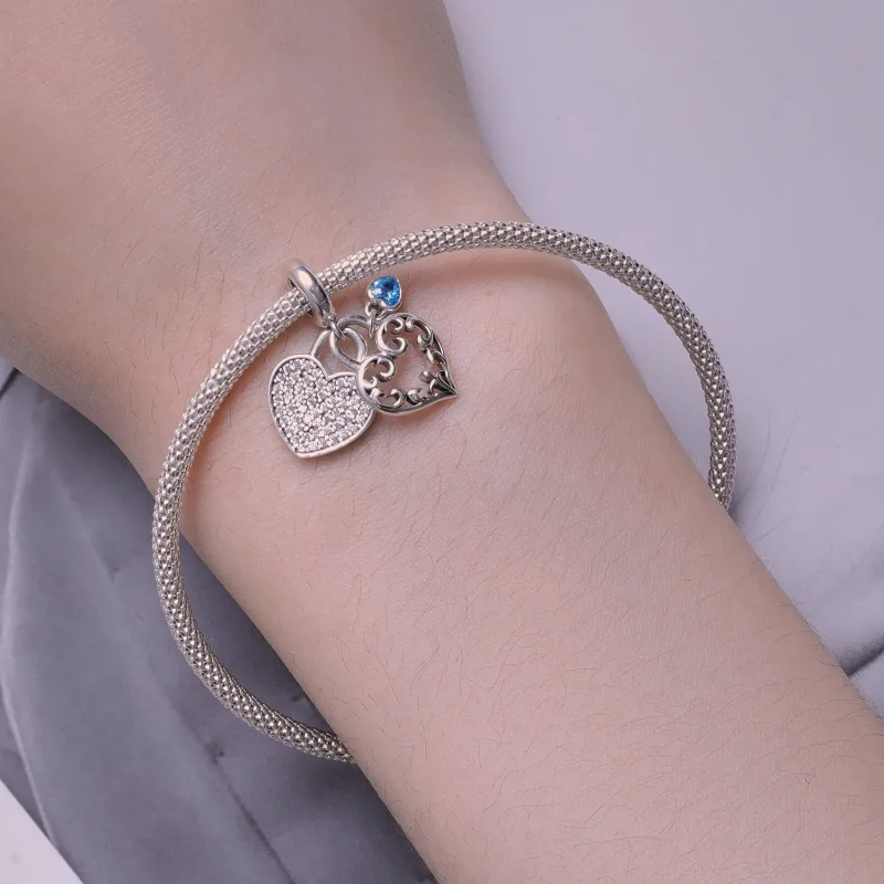 (bilde for) Pandora Style Interlocking Heart Charm - SCC2502 - Vis 6