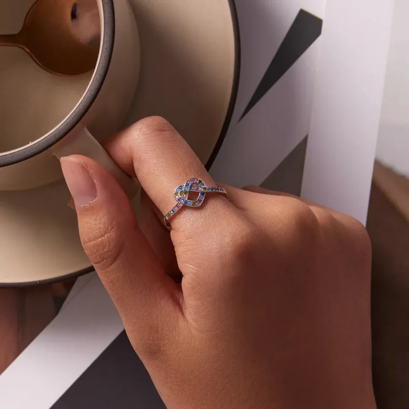 (bilde for) Pandora Style Knotted Heart Ring - SCR790 - Vis 5