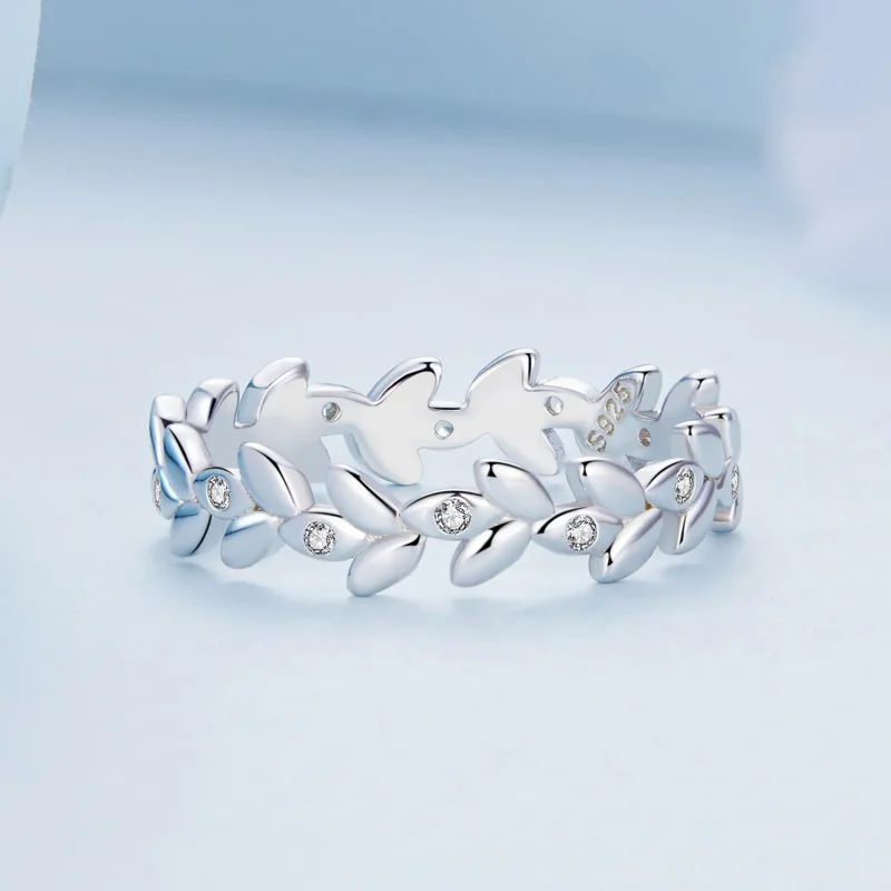 (bilde for) Pandora Style Leaf Ring - BSR306 - Vis 3