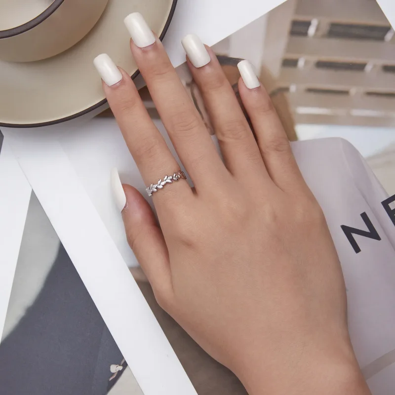 (bilde for) Pandora Style Leaf Ring - BSR306 - Vis 5