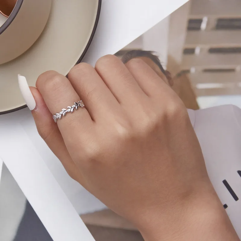 (bilde for) Pandora Style Leaf Ring - BSR306 - Vis 6