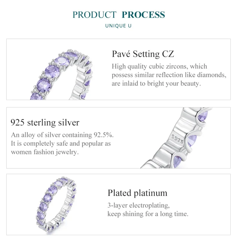 (bilde for) Pandora Style lilla ring - BSR340 - Vis 5