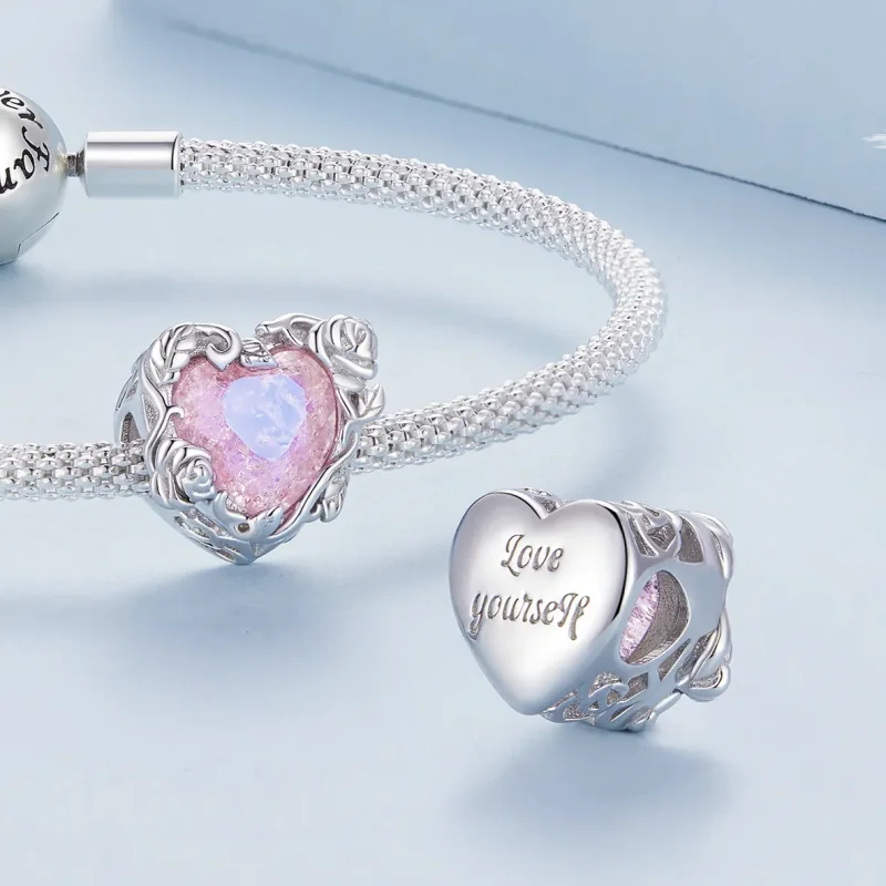 (bilde for) Pandora Style Love Heart Charm - BSC836 - Vis 4
