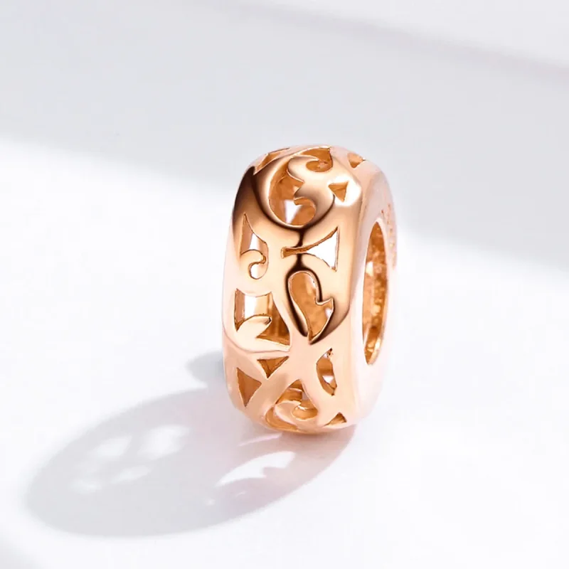 (bilde for) Pandora Style Rose Gold Spacer Charm - SCC716-C - Vis 3
