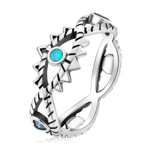 Pandora Style Sapphire Ring - SCR800 (bilde for) Pandora Style Sapphire Ring - SCR800