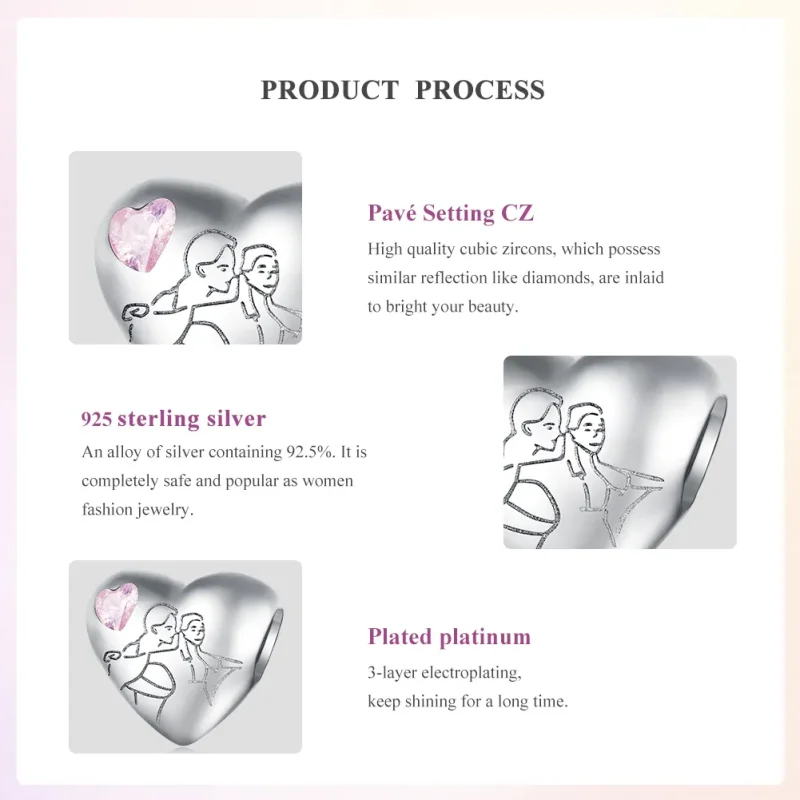 (bilde for) Pandora Style Soulmate Charm - BSC772 - Vis 5