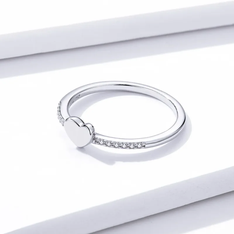(bilde for) Pandora Style Sparkle And Hearts Ring - BSR121 - Vis 4