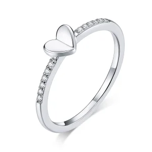 (bilde for) Pandora Style Sparkle And Hearts Ring - BSR121