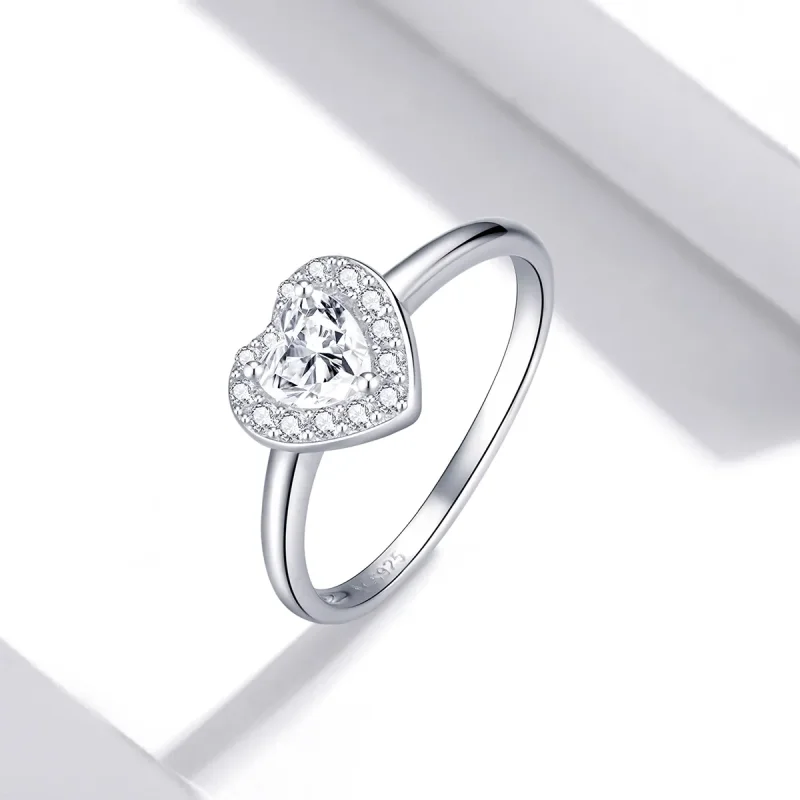 (bilde for) Pandora Style Sparkling Elevated Heart Ring - SCR725 - Vis 2