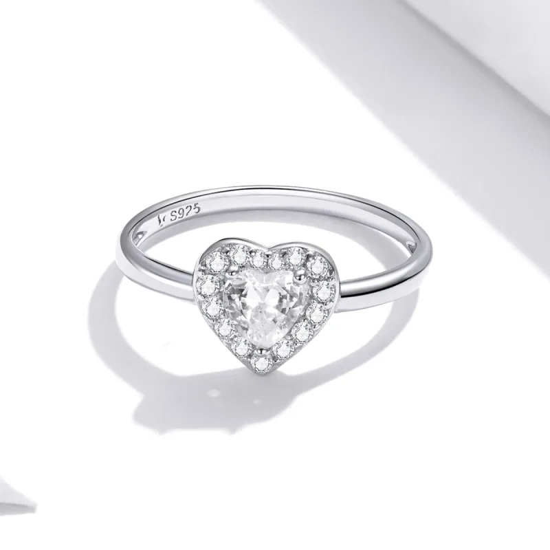 (bilde for) Pandora Style Sparkling Elevated Heart Ring - SCR725 - Vis 3