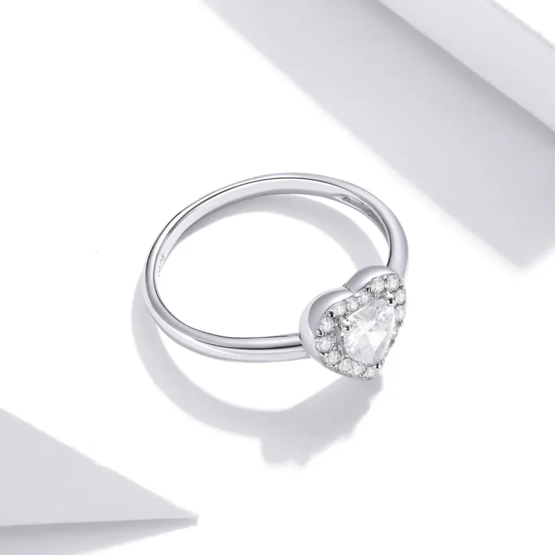 (bilde for) Pandora Style Sparkling Elevated Heart Ring - SCR725 - Vis 4