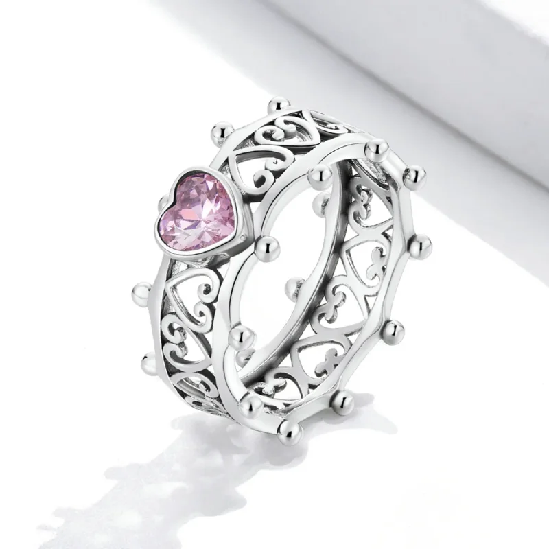 (bilde for) Pandora Style Sparkling Heart Ring - SCR788 - Vis 2