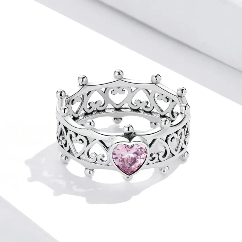 (bilde for) Pandora Style Sparkling Heart Ring - SCR788 - Vis 3