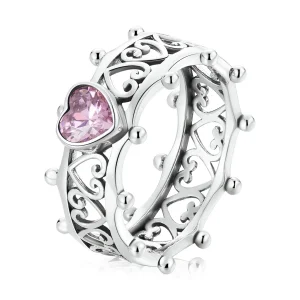 (bilde for) Pandora Style Sparkling Heart Ring - SCR788