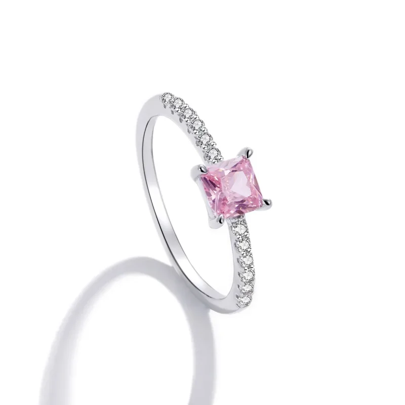 (bilde for) Pandora Style Square Sparkle Halo Ring - BSR191 - Vis 4