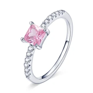 (bilde for) Pandora Style Square Sparkle Halo Ring - BSR191