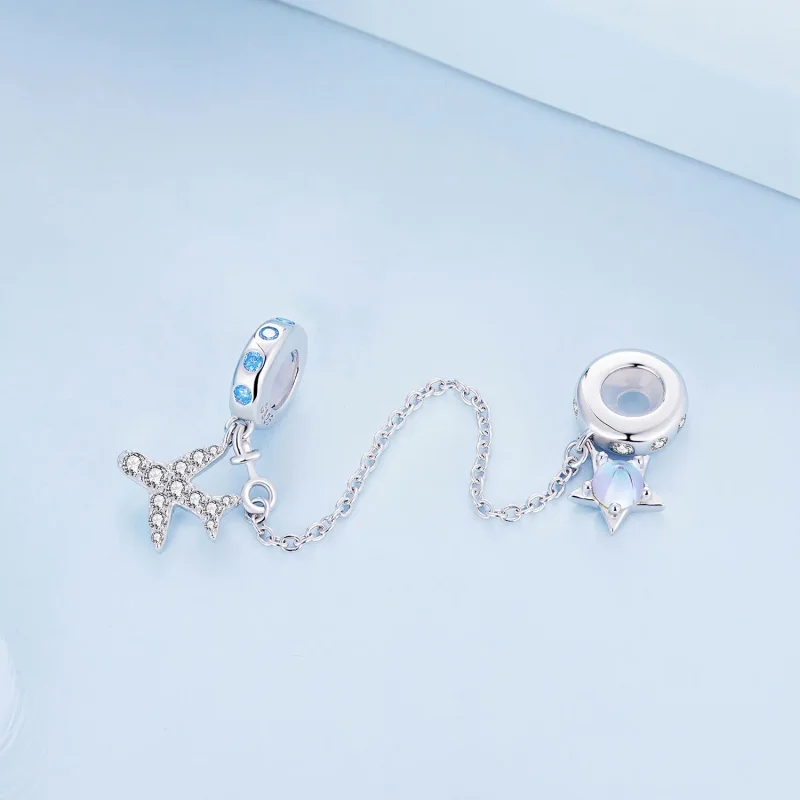 (bilde for) Pandora Style Stars and Galaxy Safety Chain - BSC738 - Vis 3