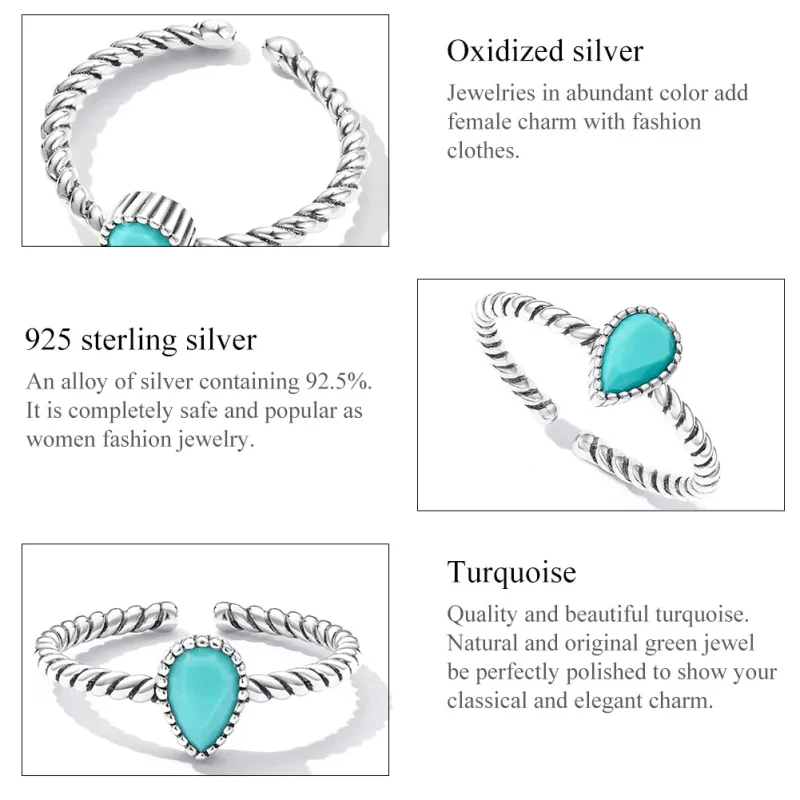 (bilde for) Pandora Style Teardrop Ring - BSR247 - Vis 3