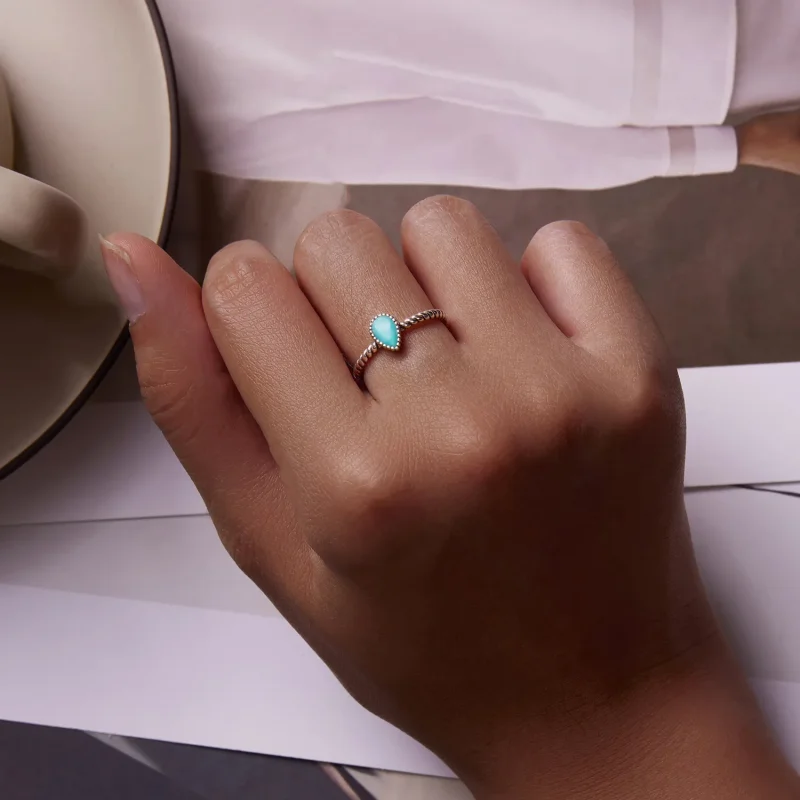 (bilde for) Pandora Style Teardrop Ring - BSR247 - Vis 8