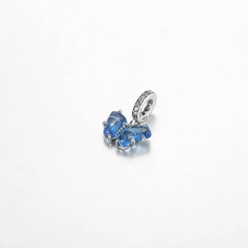 (bilde for) Pandora Blå Muranoglass Sommerfugl Hengende Charm - 792698C01 - Vis 2