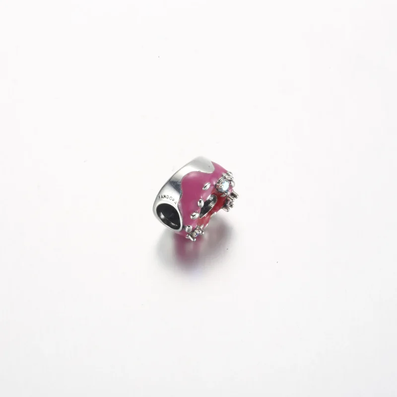 (bilde for) Pandora Donut sterling silver charm with aurora borelalis cubic zirconia, clear - Vis 3