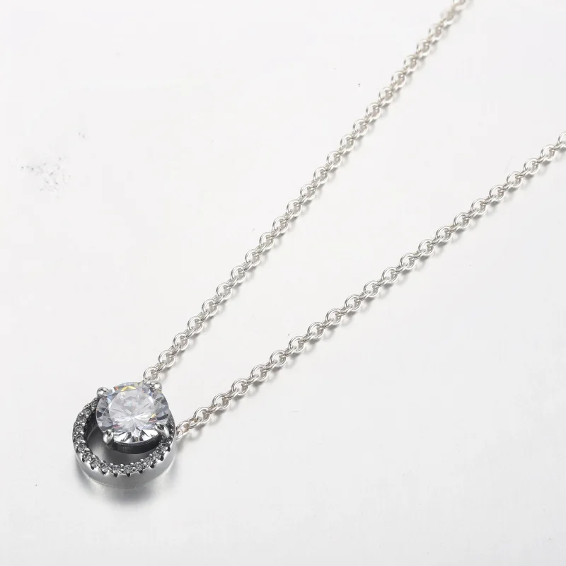 (bilde for) Pandora Funklende Rund Halo Anheng Collier Halskjede - 361174C01-45 - Vis 2