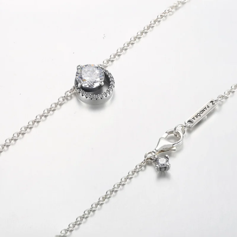 (bilde for) Pandora Funklende Rund Halo Anheng Collier Halskjede - 361174C01-45 - Vis 5