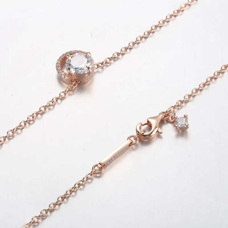 (bilde for) Pandora Glitrende Rund Halo Pendant Collier Halskjede - 361174C02-45 - Vis 5