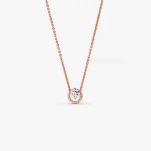 (bilde for) Pandora Glitrende Rund Halo Pendant Collier Halskjede - 361174C02-45