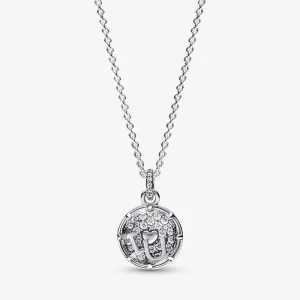 (bilde for) Pandora I love u sterling silver pendant with clear cubic zirconia, clear crystal and necklace - 392599C01