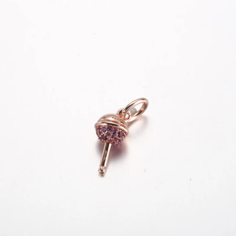 (bilde for) Pandora Lollipop 14k rosegullbelagt dangle med rød cubic zirconia - 782598C01 - Vis 2