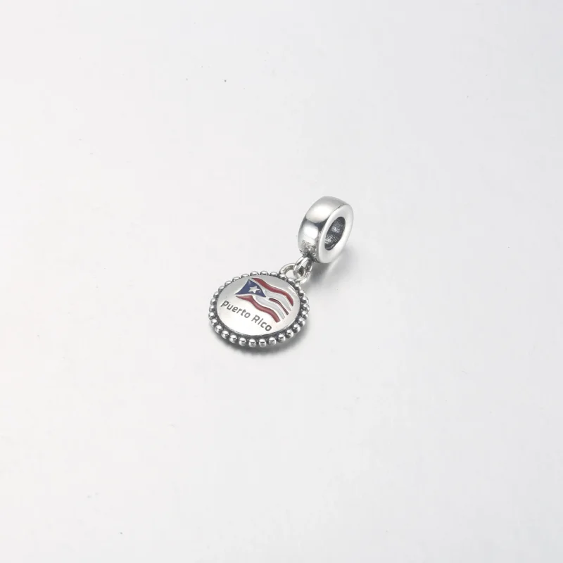 (bilde for) Pandora Puerto Rico Flag Dangle - PD-3993 - Vis 2
