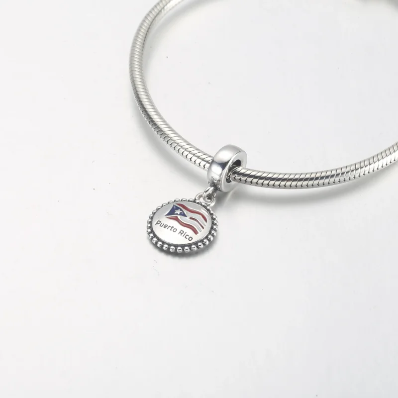 (bilde for) Pandora Puerto Rico Flag Dangle - PD-3993 - Vis 4