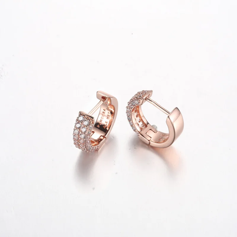(bilde for) Pandora Timeless Pavé Dobbel Rad Øreringer - 282622C01 - Vis 4