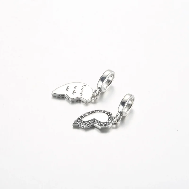 (bilde for) Pandora Venner Delbart Hjerte Hengende Charm - 792743C01 - Vis 4