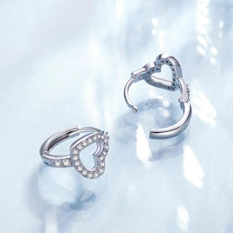 (bilde for) Hjerteformede øredobber i Pandora-stil - BSE879 - Vis 4