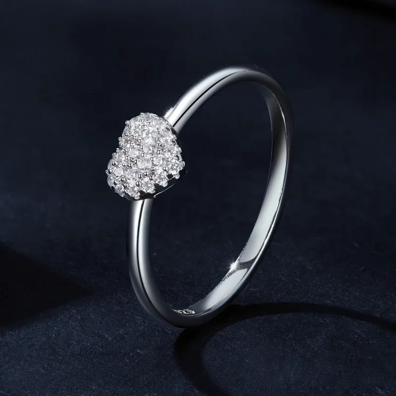 (bilde for) Hjerteformet ring i Pandora-stil (ett sertifikat) - MSR038 - Vis 2
