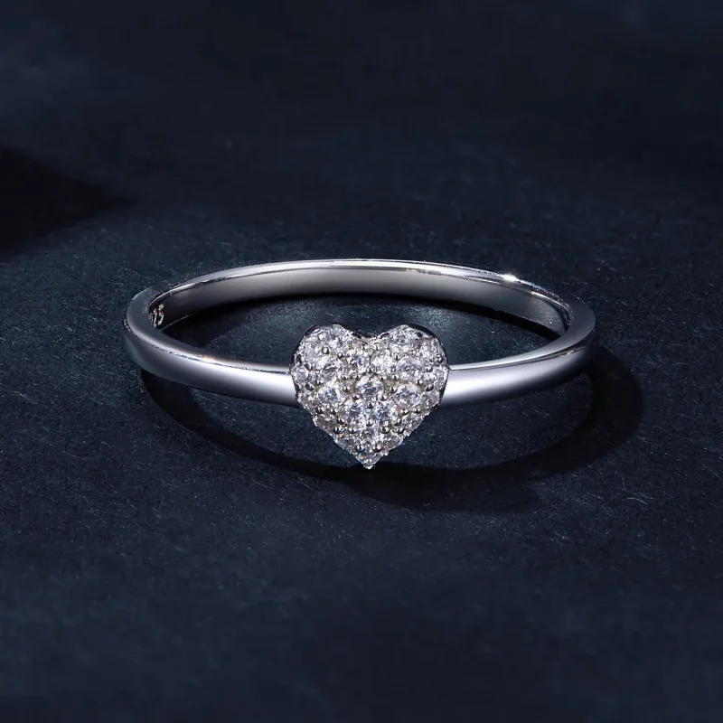(bilde for) Hjerteformet ring i Pandora-stil (ett sertifikat) - MSR038 - Vis 3