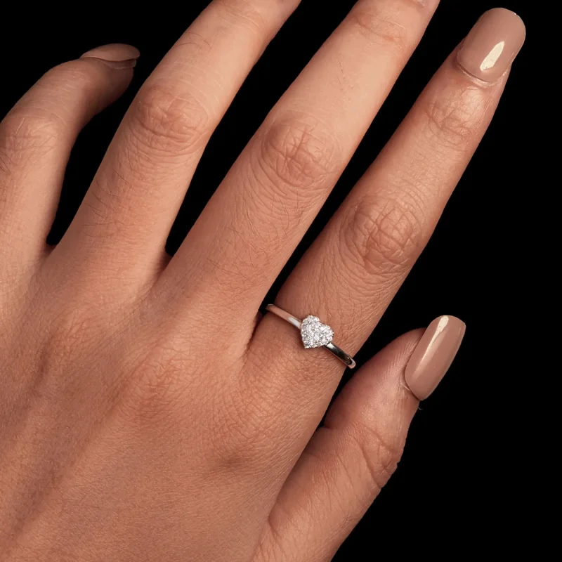 (bilde for) Hjerteformet ring i Pandora-stil (ett sertifikat) - MSR038 - Vis 4