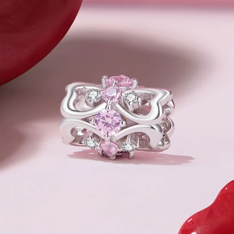 (bilde for) Pandora stil hjerteform liten midje sjarm - BSC924 - Vis 2