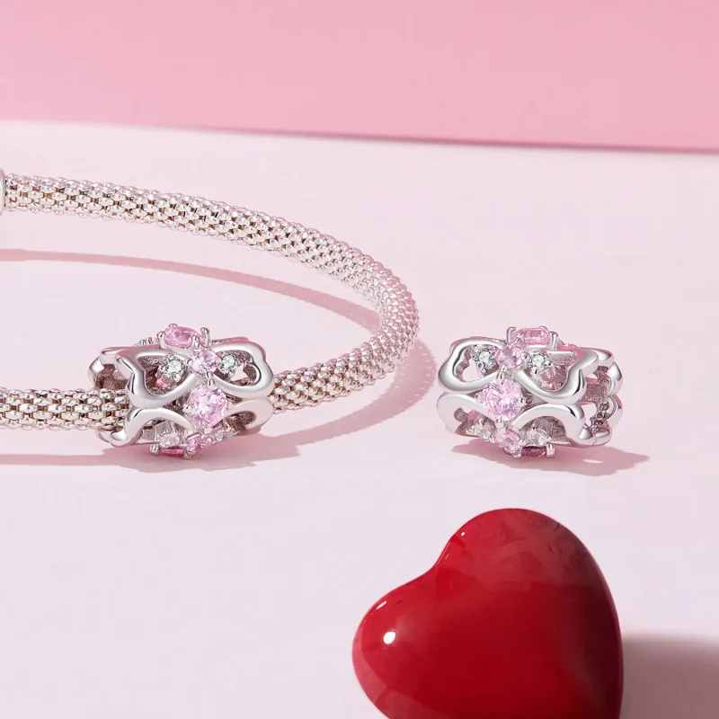 (bilde for) Pandora stil hjerteform liten midje sjarm - BSC924 - Vis 4