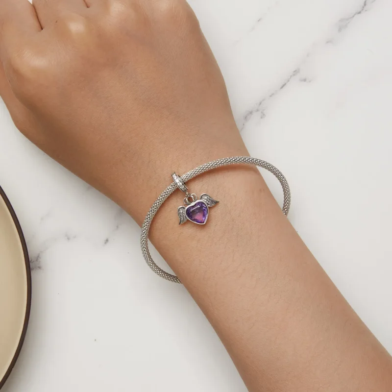 (bilde for) Pandora-stil hjerteformede vinger dingler - SCC2587 - Vis 7