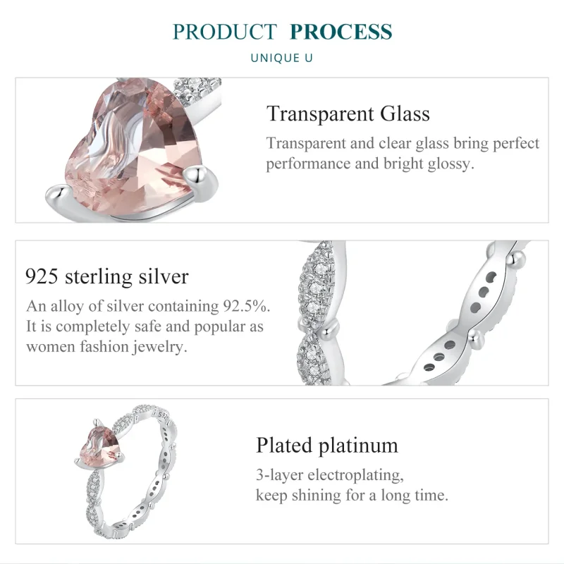 (bilde for) Pandora-stil hjerteformet kameleonring - BSR479 - Vis 5